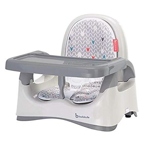 Badabulle Komfort Sitzerhöhung, Sitzerhöhung für Stuhl, Boostersitz für unterwegs, kompakt zusammenklappbar 20cm, grau