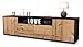 Stil.Zeit TV Schrank Lowboard Arianna, Korpus in anthrazit matt/Front im Holz-Design Pinie (180x49x35cm), mit Push-to-Open Technik, Made in Germany