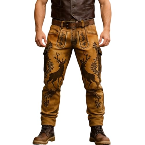 Pantalon cargo gothique homme avec multiples poches de travail vintage