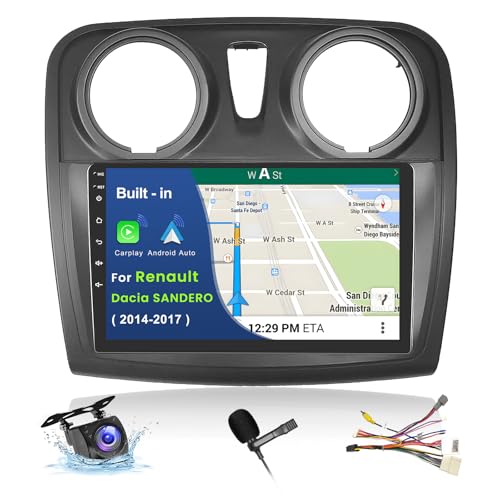 Inefala 2G+64G Autoradio pour Renault Dacia Sandero 2014-2017 avec Wireless Carplay Android Auto, 9...
