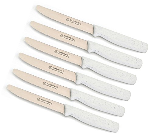 6 pieza mesa Cuchillo Pp Blanco/Flitter Mars pájaro Solingen # 29 05 03 Menú Cuchillos