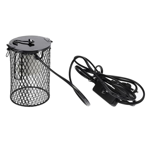 Sosoport Reptile Abat-Jour Ampoule Ampoule Lumière Couvre Ampoules Abat-Jour Reptile Lampe Panier Reptile Réservoir Lampe Couverture Reptile Réservoir Accessoire Métal Noir