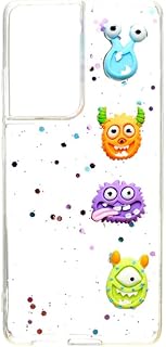 جراب حماية خلفي مصنوع من البلاستيك لموبايل سامسونج جالاكسي S21 الترا شبكة الجيل الخامس 5G، شفاف، موديل MobSt-S21-104