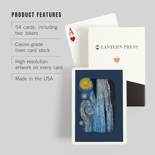 Lantern Press Starry Night, Baraja Poker 52 Cartas miniatura 3