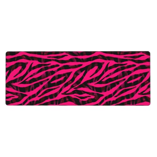 Tapis de souris de jeu zèbre noir et rouge 30,5x80,9 cm pour PC