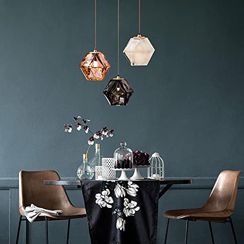 Lustre en verre suspension luminaire de plafond moderne réglable 20x22cm - 2