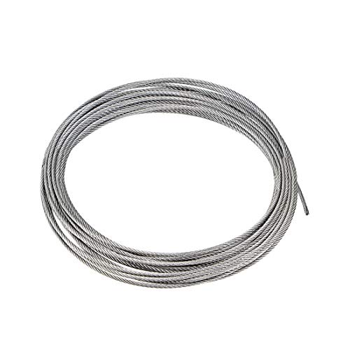 uxcell Stainless Steel Wire Rope Cable 2mm Dia. 7m 23ft Length 14 Gauge 304 Grade for Hoist Lifting Grinder Pulley Wheel