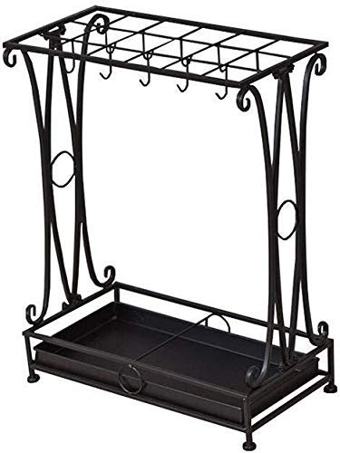 Porte-parapluies en fer forgé noir à 18 trous pour hall d'hôtel et maison moderne