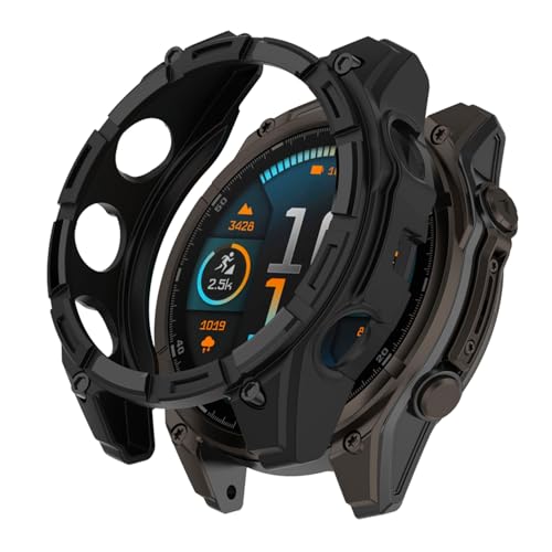 �K�[�~��(GARMIN) fenix 8 Sapphire AMOLED 51mm �p �P�[�X�ی�J�o�[�yHUKWIMO�z 3D�S�ʕی� �w��h�~ ���ɋ��� �C�A�[�� �ɔ� �������� ���˒ጸ �X�N���[���v���e�N�^�[(�u���b�N)