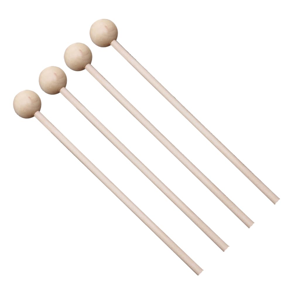 GSHLLO 4 Pcs Musical Instrument Wooden Mallets Sound Percussion Sticks Bell Percussion Mallets Musical Drumsticks Energy Chime Sticks