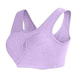 Reasoncool Damen Einfarbig Soft Atmungsaktiv Push Up Büstenhalter Kabelloser U-Förmiger Rücken BH Dehnbar Sport Yoga-Tanktop Sculpting Uplift Bra mit Gepolsterte für Yoga Fitness Laufen (Purple, L)
