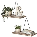 J JACKCUBE DESIGN - Rustic Wooden Floating Shelf, Wall Shelves with Triangle Bracket, Corner Shelf Wall Mount, Farmhouse Décor for Living Room, Bedroom, Kitchen and More, Set of 2 - MK602B