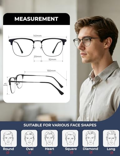 Image of ZanyLen Blue Light Blocking Glasses Men Computer Gaming Glasses For Mens