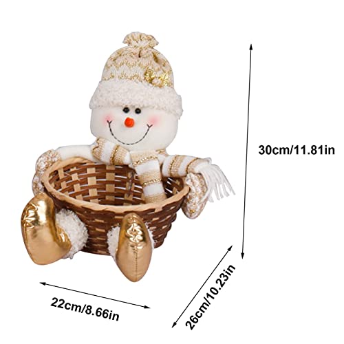 Uwariloy Christmas Candy Storage Basket - Cute Santa Claus Snowman Basket and Candy Storage Container, Bags and Table Display Ornament for Christmas Decoration, Snacks