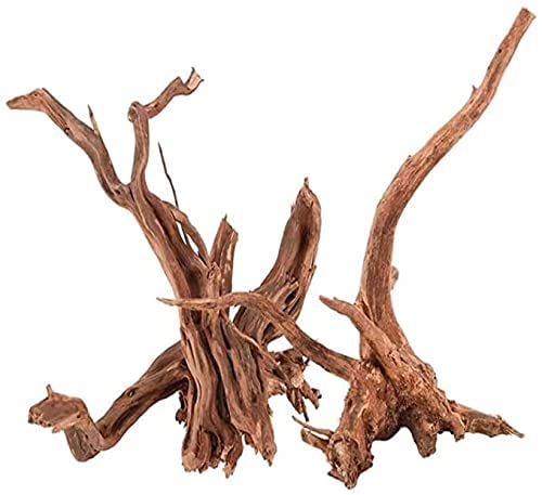 DEZIINE�1 Pcs Aquarium Driftwood 8 to 10Inch, Spider Wood Sinkable Driftwood for Fish Tank Decorations Natural Branches for Reptile