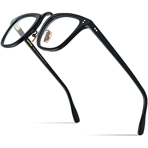 Image of HEPIDEM Acetate Glasses Frame Women Vintage Square Eyeglasses Men Optical Spectacles