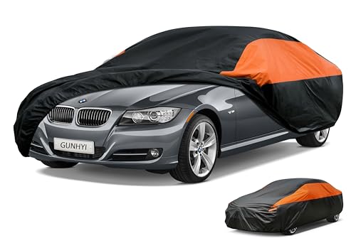 Image of GUNHYI BMW Car Cover Custom Fit BMW 3 Series 325i 328i 330i 335i 320i 340i 318i 323i (2007-2015) Waterproof All Weather, Lightweight Full Exterior Cover Outdoor Sun UV Rain Dust Snow Wind Protection.