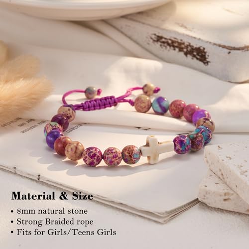 Tarsus Easter Basket Stuffers for Teens/Girls/Boys/Kids, Cross Bracelet Baptism Communion Confirmation Christian Jewelry Gifts3