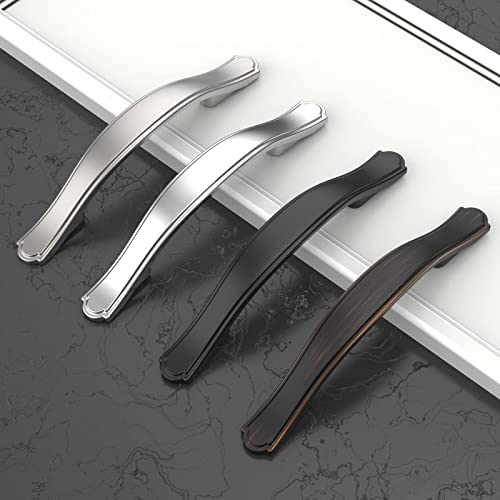 Image of Asidrama 6 Pack 3 Inch(76mm) Brushed Nickel Cabinet Pulls Heavy-Duty Solid Kitchen Cabinet Handles Satin Nickel Drawer Hardware for Bathrooms Cupboard