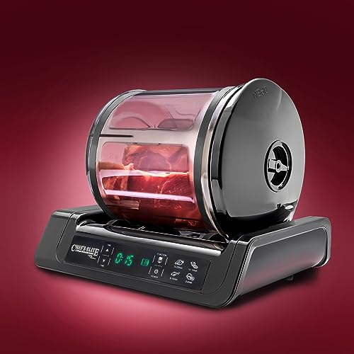 Chef's Elite Vacuum Marinator & Tumbler | Marinate Meat & Vegetables in 15 Minutes | Adjustable Timer | Auto Shut-Off | Meat Tenderizer Included