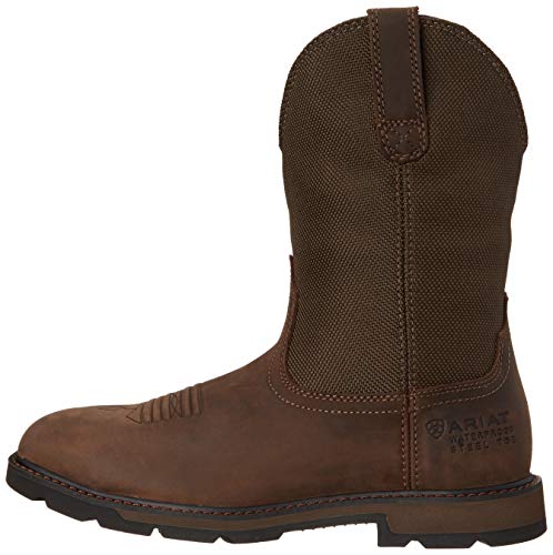 Ariat Mens Groundbreaker Wide Square Toe Waterproof Steel Toe Work Boot Palm Brown/Ballistic Brown 13 Wide #TOP7