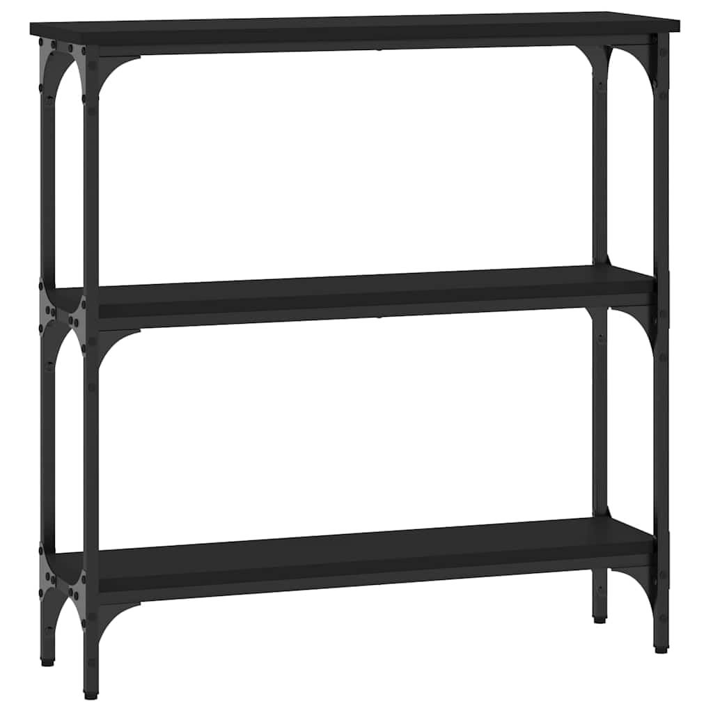 Mesa consola negra 75x22,5x75 cm Madera de ingeniería