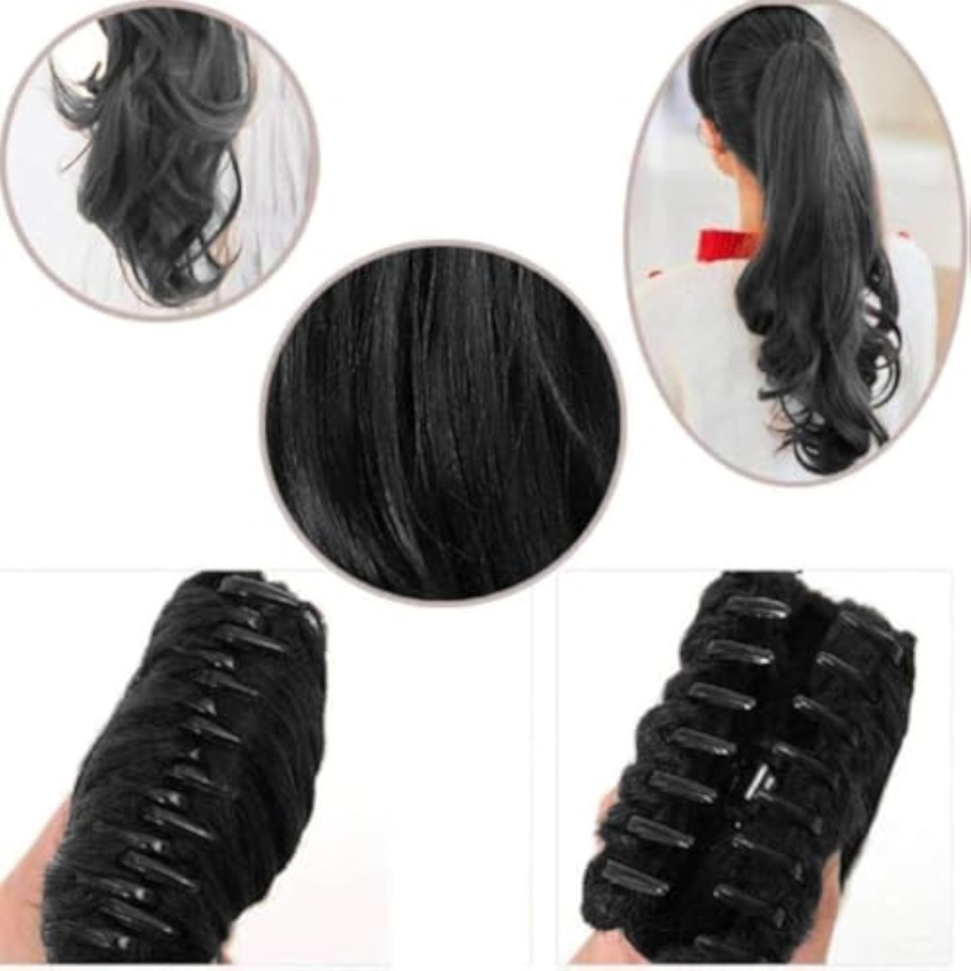 Straight-Curls Wavy Claw Clip Ponytail Hair Extension, 22 Inch