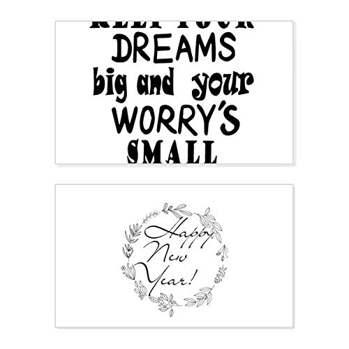 Tarjeta de año nuevo conmemorativa Dream And Worry New Year con diseño elegante