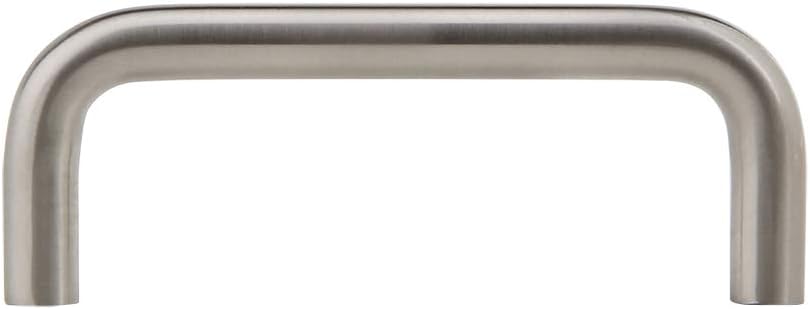 Silverline 25 Pack 3" Steel Round Bar Cabinet Pulls Drawer Handles, Brushed Satin Nickel, for Office, Storage Room, Kitchen, Bathroom