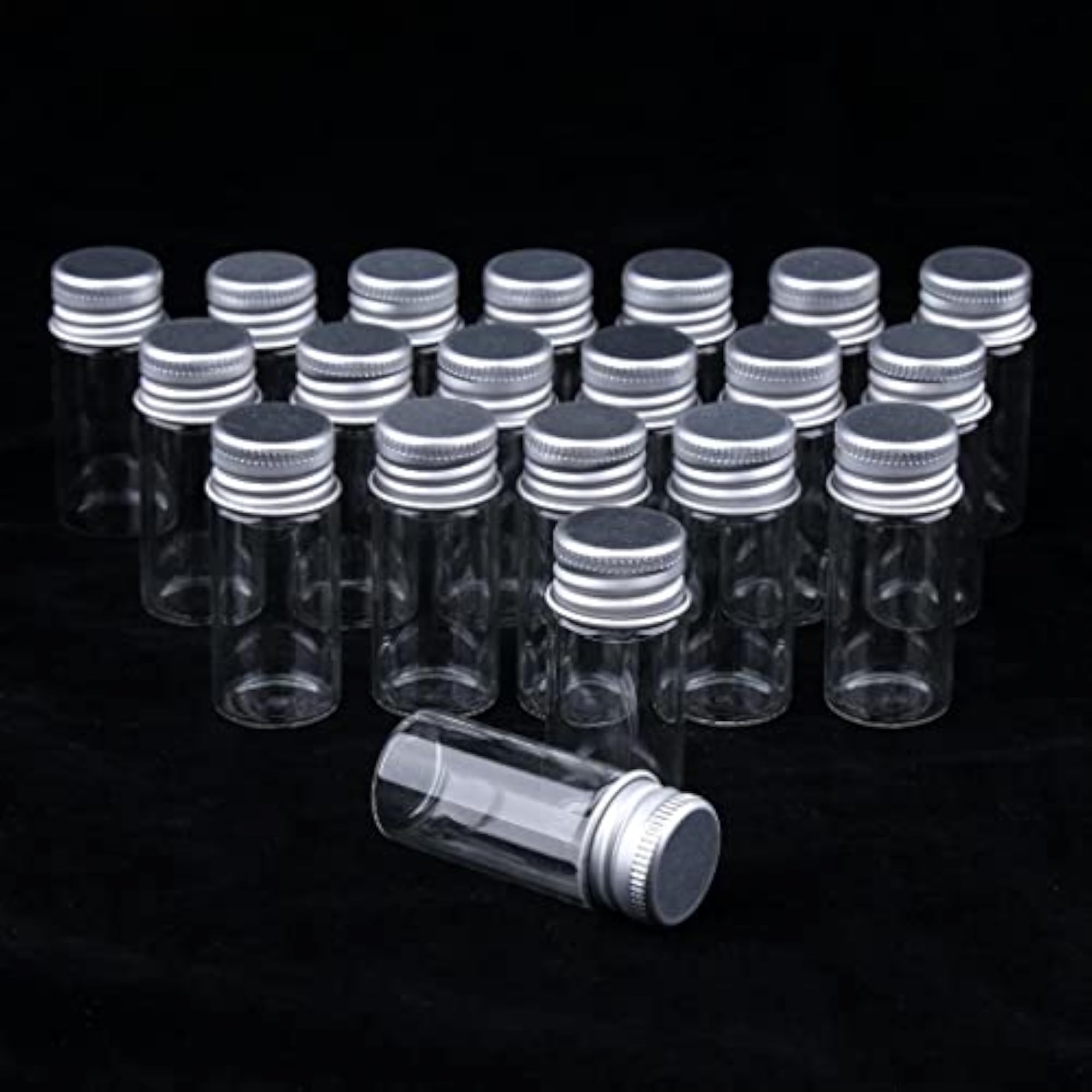 2x20X Empty Refillable Cosmetic Container Bottle Round Glass Jar