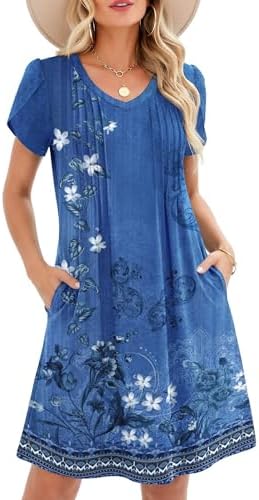 Zeagoo Vestidos de verão para mulheres, casual, evasê, 2026, gola...