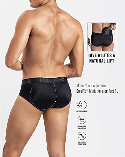 Men's Instant Butt Lifter Underwear - Removable Padded Comfortable Mens Briefs Black #TOP4