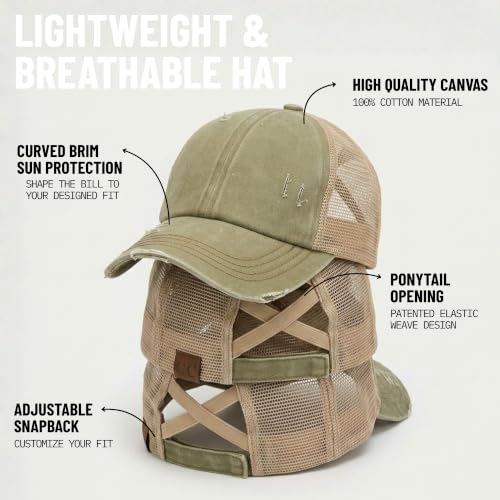 Image of Funky Junque Womens Baseball Cap Dad Hat Ponytail Messy Bun Trucker Ponycap