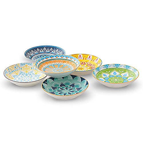 Miniatura 2 de Ahx Platos Hondos Juego De Platos De 6 Colores - Porcelana Platos Hondos Para Sopa Pasta Risotto Ensalada Postre - 20 4 Cm