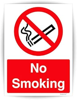 Pack of 2 No Smoking Signs (150 x 200 mm) Waterproof No Smoking Self adhesive Stickers