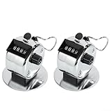 Four Digit Mechanical Counter, Manual Click Counter No Battery, Stainless Steel Counting Device, Silver Metal for Ring Tally Counter for(Thickened Metal)