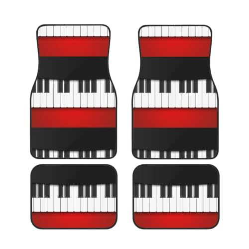 Alfombrillas antideslizantes de neopreno con diseño de piano dibujado a mano para coche