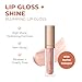 Beauty For Real Lip Gloss + Shine, Starlust - Champagne Pink Metallic - Non-Sticky Plumping & Hydrating Gloss - Light & Mirror In Cap - Contains Marine Collagen - 0.15 fl oz