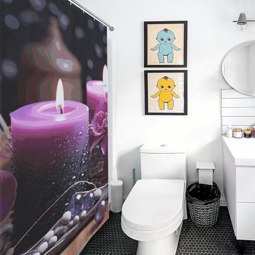 Rideau de douche de qualité supérieure avec œillets antirouille violet