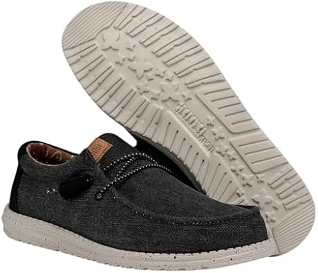 HEYDUDE - Men's Wally Washed Canvas - Casual Slip-On Shoes - Moccasin Style