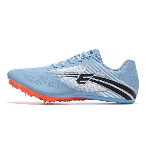 EPIMENO Men's Track and Field Shoes Women Lightweight Breathable Spikes for Multi-Events Jump Shoes