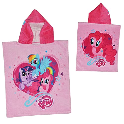 alles-meine.de GmbH Mein kleines Pony - Badeponcho - 4 bis 8 Jahre Poncho - mit Kapuze - 50 cm * 115 cm - Handtuch Strandtuch Baumwolle - Mein kleines Pferd Mädchen für Kinde..