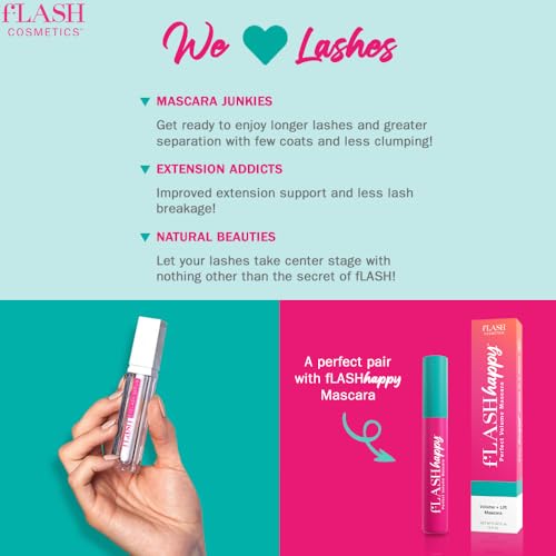 fLASH Eyelash Serum, Serum for Long, Curled Lashes - Enhances and Strengthens Your Natural Lashes - Safe and Effective Formula, 3-Month Supply - Image 6