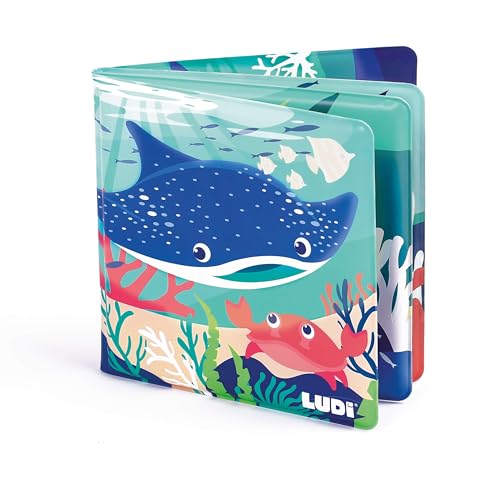 Ludi - Livre De Bain Magique - 12 Animaux Marins Et Coraux - À Décourvrir Au Contact De l'eau - Dès 10 Mois -...