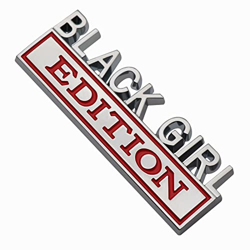 Image of 2Pc Black Girl Edition Emblem 3D Fender Badge Car Truck Decal Fit for Car Truck SUV (Chrome Red)