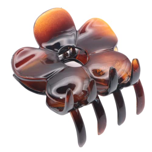 Parcelona French Big Flower 2 3/4" Tortoise Shell Hair Jaw Claw for Women