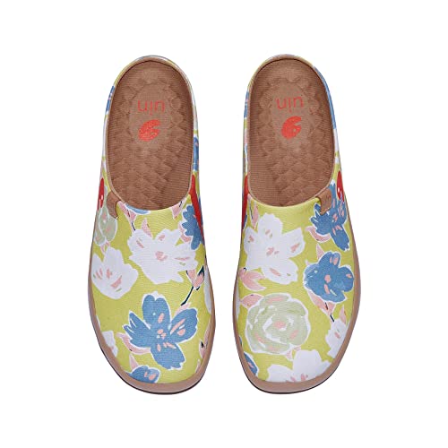 Image of UIN Slipper Woman Travel Art Painted Shoes Wide Toe Casual Home Slip On Mules Malaga