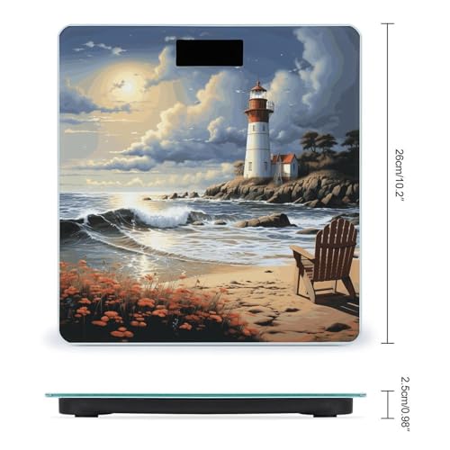 Báscula digital para baño Sea Lighthouse con pantalla grande miniatura 2