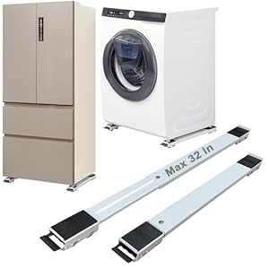 Appliance Rollers Heavy Duty,Max 32in,Second Generation Extendable Appliance Rollers Mobile Washing Machine Base Easily Move Washing Machines, Dryers, Refrigerators, Furniture (White)