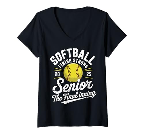 Mujer Senior Softball 2025 The Final Inning Camiseta Cuello V